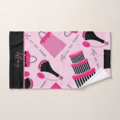 Prachtige roze en zwarte Parijs Bad Handdoek (Handdoek)