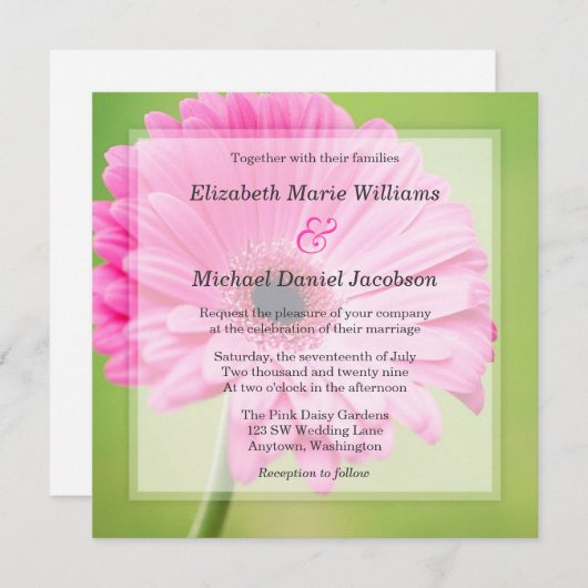 Prachtige roze feestelijke uitingen kaart (Voorkant / Achterkant)