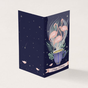 Prachtige roze flamingo Exotic Tea Time Kaart