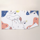 Prachtige roze flamingo met kroon naadloos patter badhanddoek (Badhanddoek)