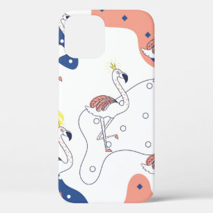 Prachtige roze flamingo met kroon naadloos patter Case-Mate iPhone case