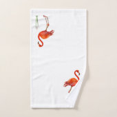 Prachtige roze flamingo & Plant Reed op Wit Bad Handdoek (Handdoek)