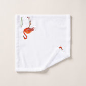 Prachtige roze flamingo & Plant Reed op Wit Bad Handdoek (Wasdoekje)