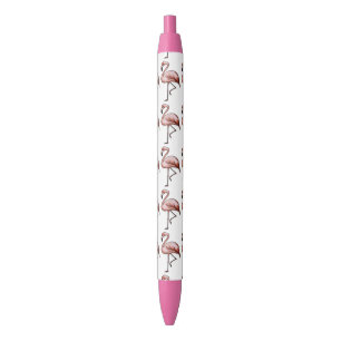 prachtige roze flamingo zwarte inkt pen