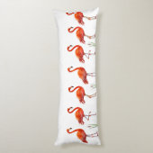 Prachtige roze flamingos op wit lichaamskussen (Achterkant (Verticaal))