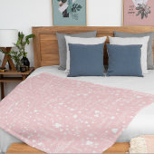 Prachtige roze fleece deken met naam en harten