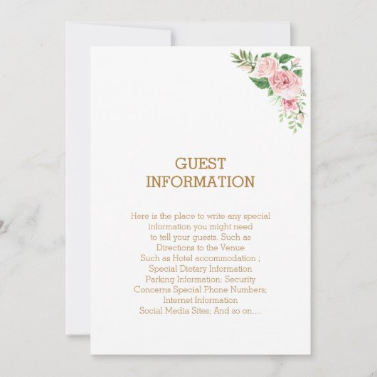 Prachtige roze Floral Elegant Boho Wedding Kaart (Voorkant)