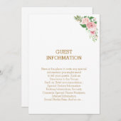 Prachtige roze Floral Elegant Boho Wedding Kaart (Voorkant / Achterkant)