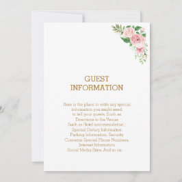 Prachtige roze Floral Elegant Boho Wedding Kaart