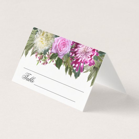 Prachtige roze Floral Table Number Kaart (Achterkant)