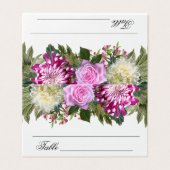 Prachtige roze Floral Table Number Kaart (Buitenkant ongevouwen)