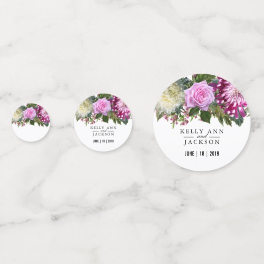 Prachtige roze Floral Wedding Confetti (Voorkanten)