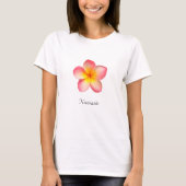 Prachtige roze Frangipani Plumeria Flower T-Shirt (Voorkant)