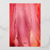 Prachtige roze gouden Abstracte bruiloft Folie Uitnodiging (Achterkant)