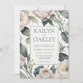 Prachtige roze groene pony Floral Wedding Kaart (Voorkant)