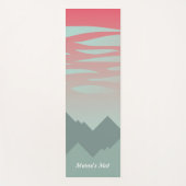 prachtige roze hemel en bergen illustratie yogamat (Voorkant)