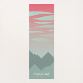 prachtige roze hemel en bergen illustratie yogamat (Achterkant)