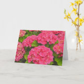 Prachtige roze Hydrangea Tuin Bloem Kunst Kaart (Gele Bloem)