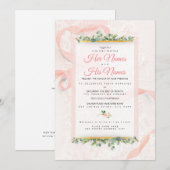 Prachtige roze kant en ribbon Wedding-uitnodiginge Kaart (Voorkant / Achterkant)