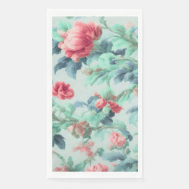 Prachtige roze klaret bloemen, groen blauw blad servet