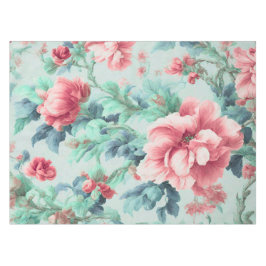 Prachtige roze klaret bloemen, groen blauw blad tafelkleed