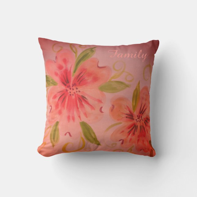Prachtige Roze Koraal Decorator Kussen (Voorkant)