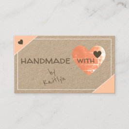 Prachtige  roze kraftpapier  harten visitekaartje