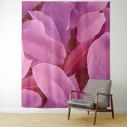 Prachtige roze laffy-patroon wandkleed (In situ)