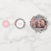 Prachtige roze Lijst Cross Foto Baptisme Confetti (Voorkanten)