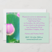 Prachtige roze Lotus Bud Flower Green Leaf Blossom Kaart (Achterkant)