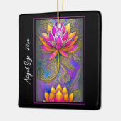 Prachtige roze  Lotus Flowers Kerstmis Keramisch Ornament (Links)