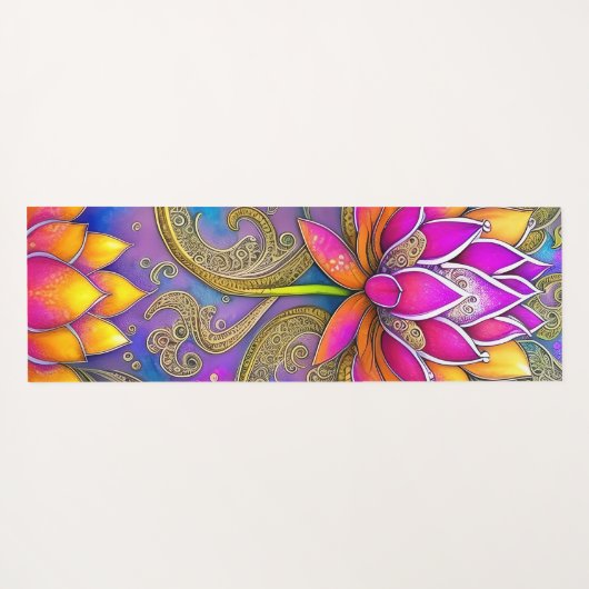 Prachtige, roze,  Lotus Flowers Yogamat (Achterkant (horizontaal))