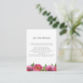 Prachtige Roze Magenta pioenrozen alle details Informatiekaartje (Staand voorkant)