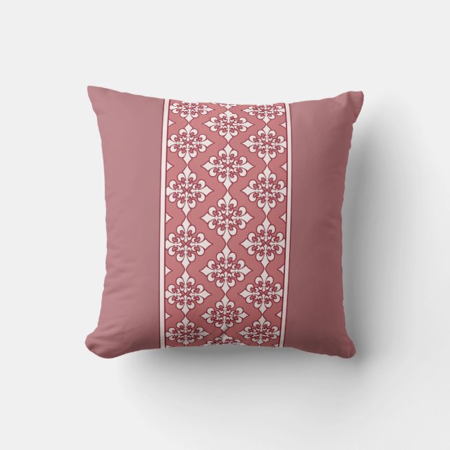 Prachtige roze met Fleur de Lis Pillow Kussen (Voorkant)