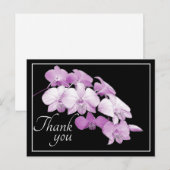 Prachtige Roze Orchideeën Zwarte Achtergrond Bedan Briefkaart (Voorkant / Achterkant)