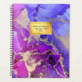 Prachtige roze Paarse gouden Abstracte inktpatrone Planner (Voorkant)