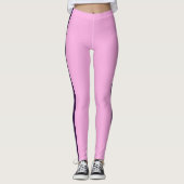 Prachtige roze Paarse stripe Leggings (Voorkant)