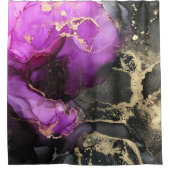 Prachtige roze Paarse zwarte gouden kunst Douchegordijn (Voorkant)