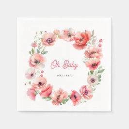 Prachtige roze papaver Oh Baby Servet