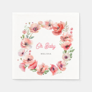 Prachtige roze papaver Oh Baby Servet