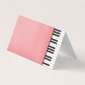 Prachtige roze piano-muzikant leraar visitekaartje (Achterkant)