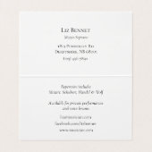 Prachtige roze piano-muzikant leraar visitekaartje (Binnenkant ongevouwen)