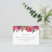 Prachtige roze pink Weddenschap RSVP Online Websit Visitekaartje (Staand voorkant)