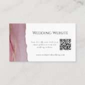 Prachtige roze QR Wedding Website Kaart Visitekaartje (Voorkant)