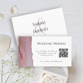 Prachtige roze QR Wedding Website Kaart Visitekaartje
