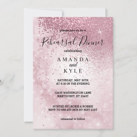 Prachtige roze repetitie: Uitnodiging (Voorkant)