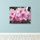 Prachtige roze rododendron blooms Floral Canvas Afdruk (Insitu (Houten vloer))