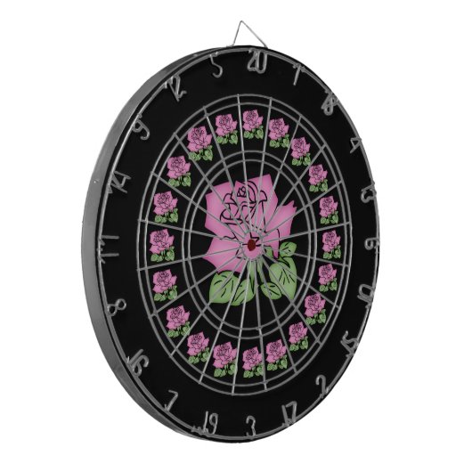 Prachtige roze roodklep dartbord (Voorkant Links)