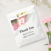 Prachtige roze roos bloem foto ontwerp bruiloft bedankzakje (Gezegeld)