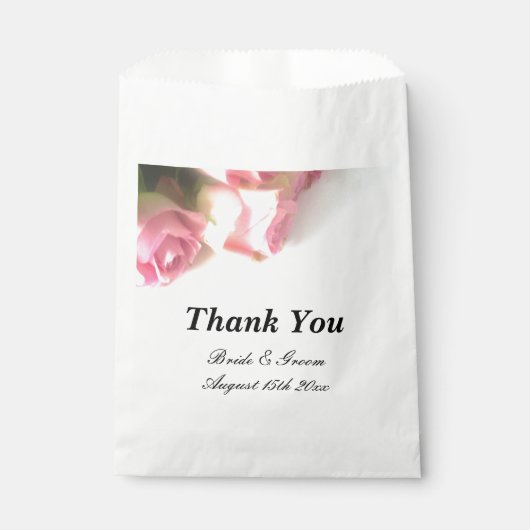 Prachtige roze roos bloem foto ontwerp bruiloft bedankzakje (Voorkant)